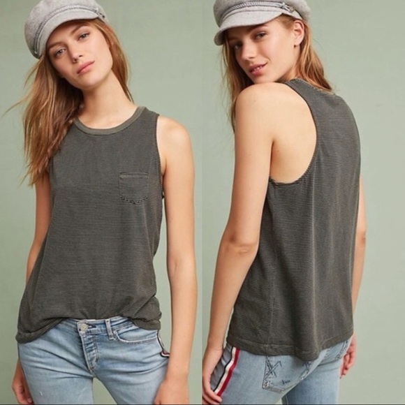 Anthropologie Tops - ANTHROPOLOGIE Skinny Pullover Striped Tank Top XS